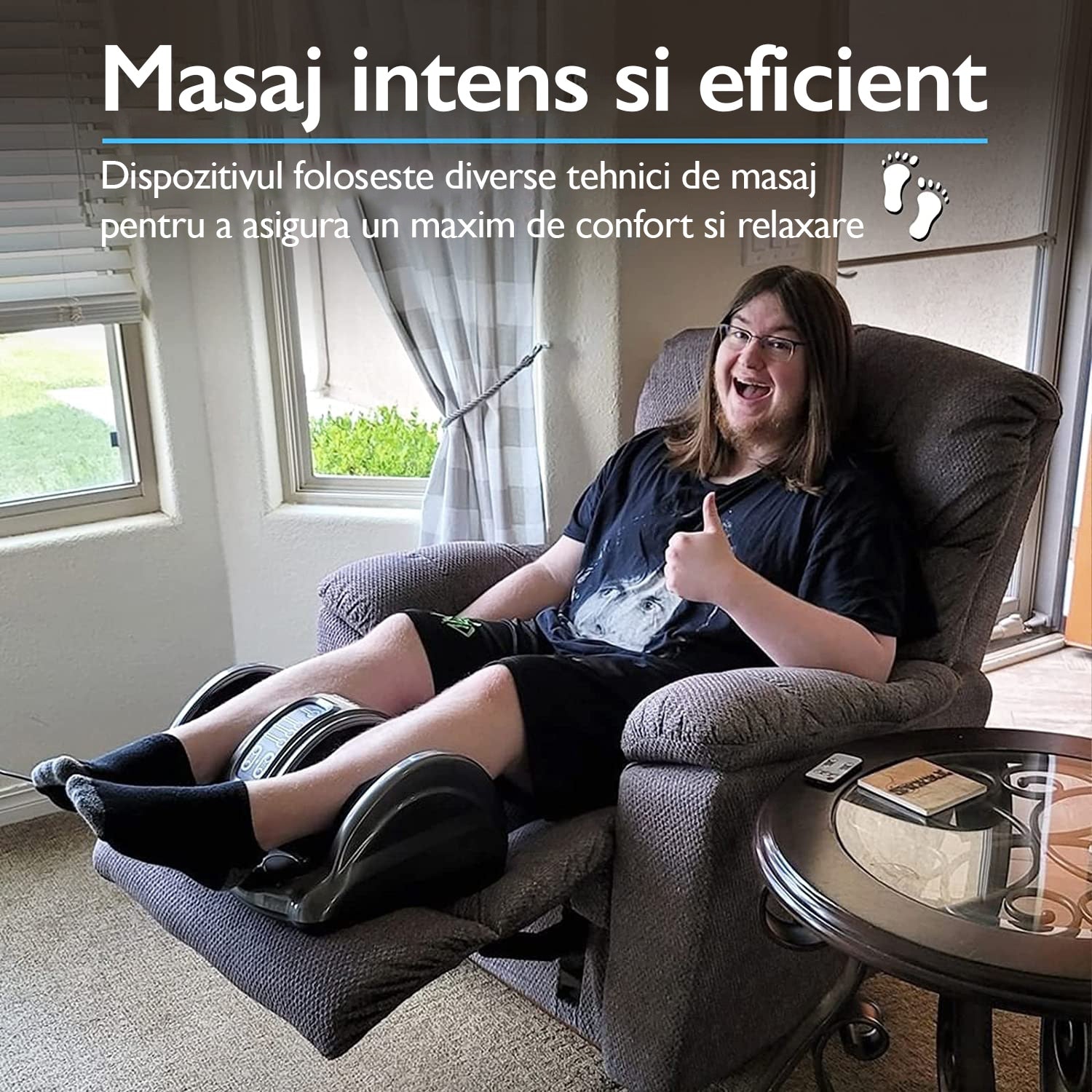 Aparat de masaj picioare Horigen® Feet King, Negru
