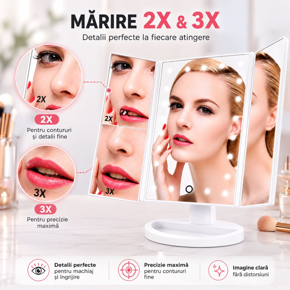 Oglinda Cosmetica Cu Marire Cu Led Pentru Machiaj KD Home GlowFlex
