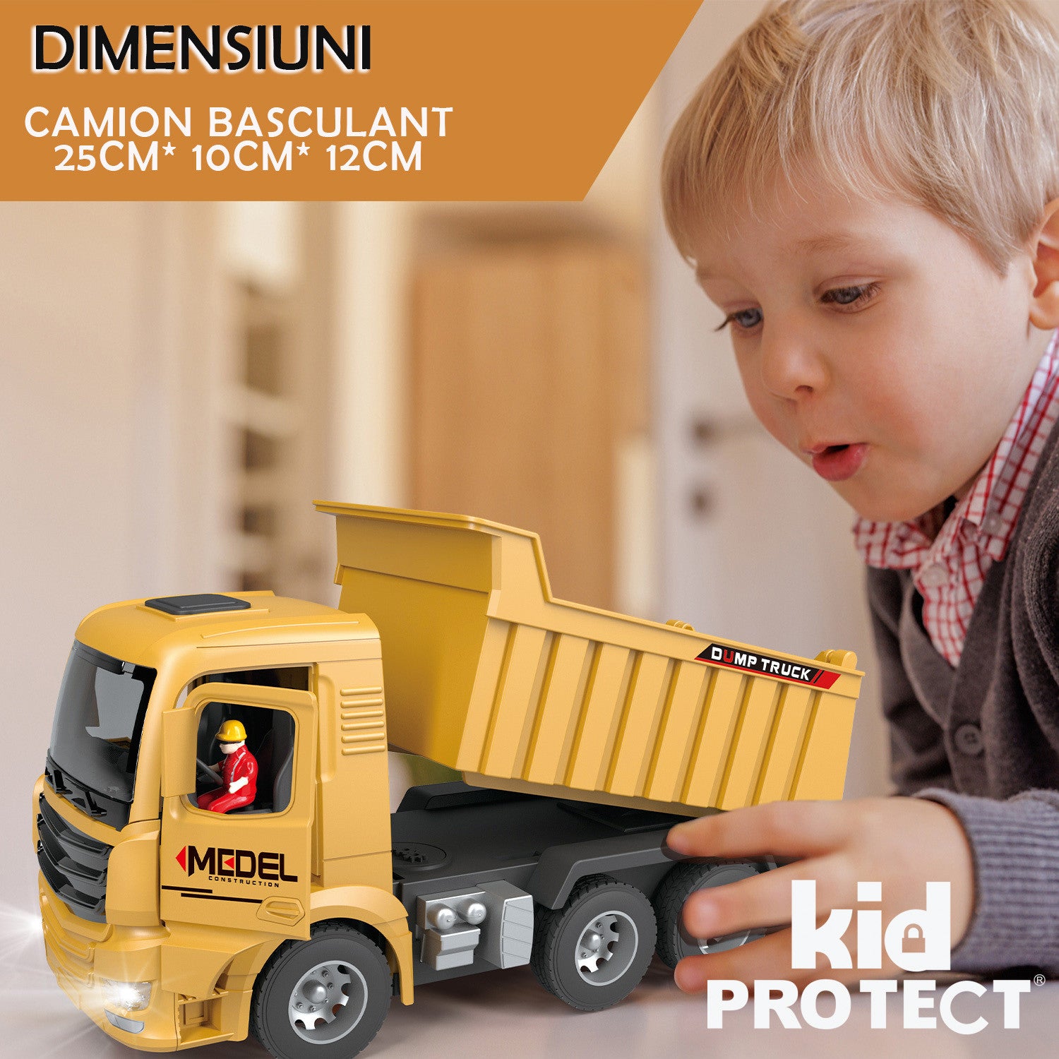 Basculanta Super Realista Cu Telecomanda Pentru Copii KidProtect PowerHaul Remote