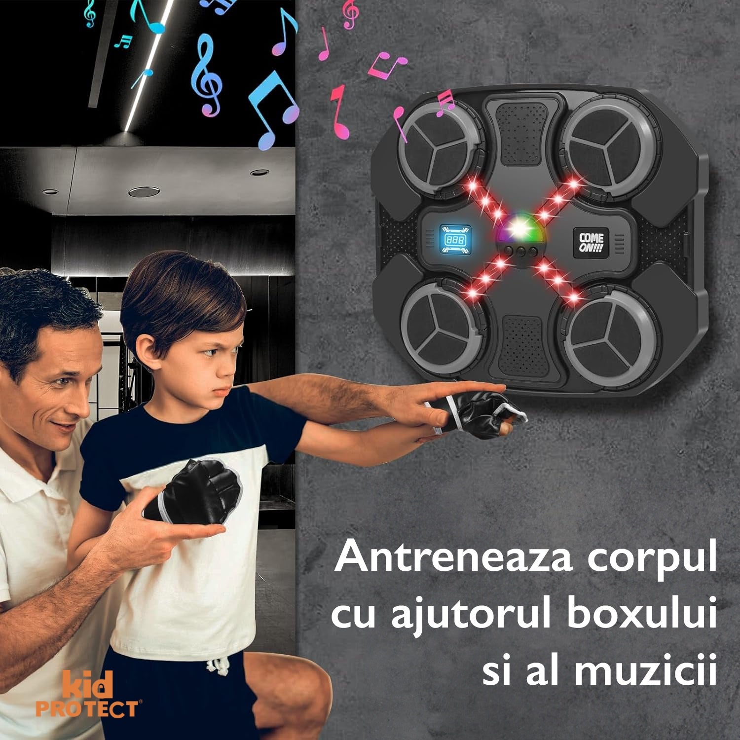 Tinta Lovituri Box Jucarie Pentru Copii Kidprotect® Strike Zone, Negru