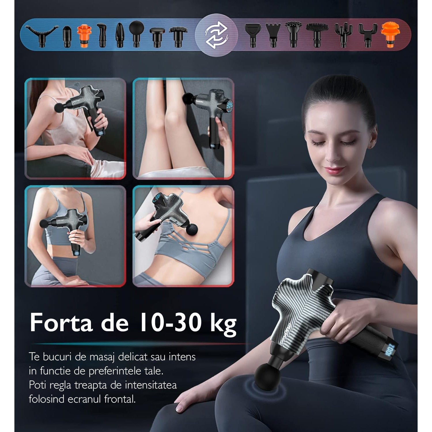 Aparat Pentru Masaj Profesional Tip Pistol Techone® Master Pro Y8