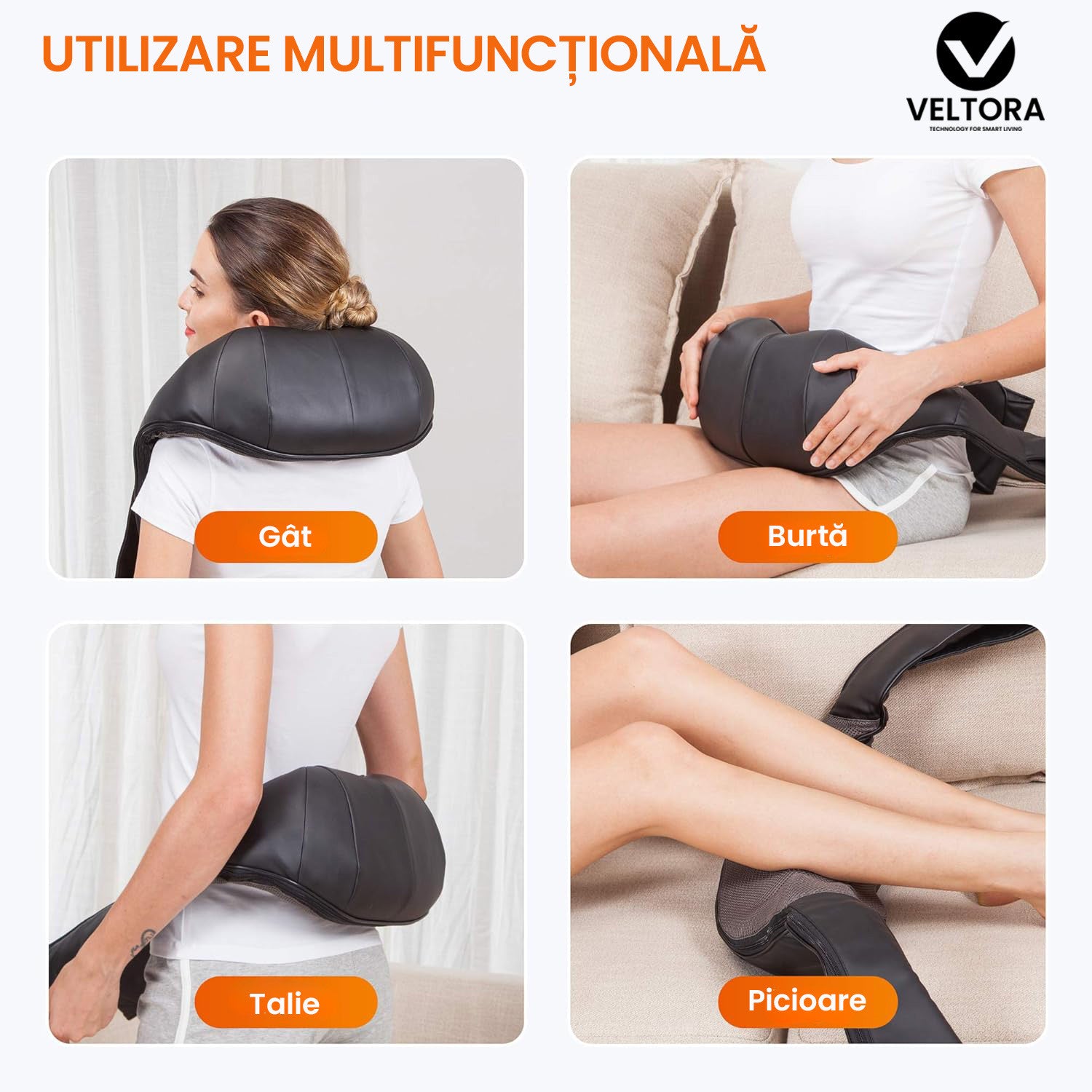 Aparat Profesional Premium Pentru Masaj Umeri 3D Veltora NeoHeat Relax
