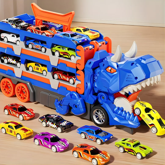 Set Camion Tir De Jucarie Extensibil Pentru Copii Transport, KidProtect Dino Luncher