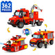 Set de Constructie cu Piese Tip Blocuri Constructie 362 Piese MiniBric 3 in 1 Rescue Vehicles