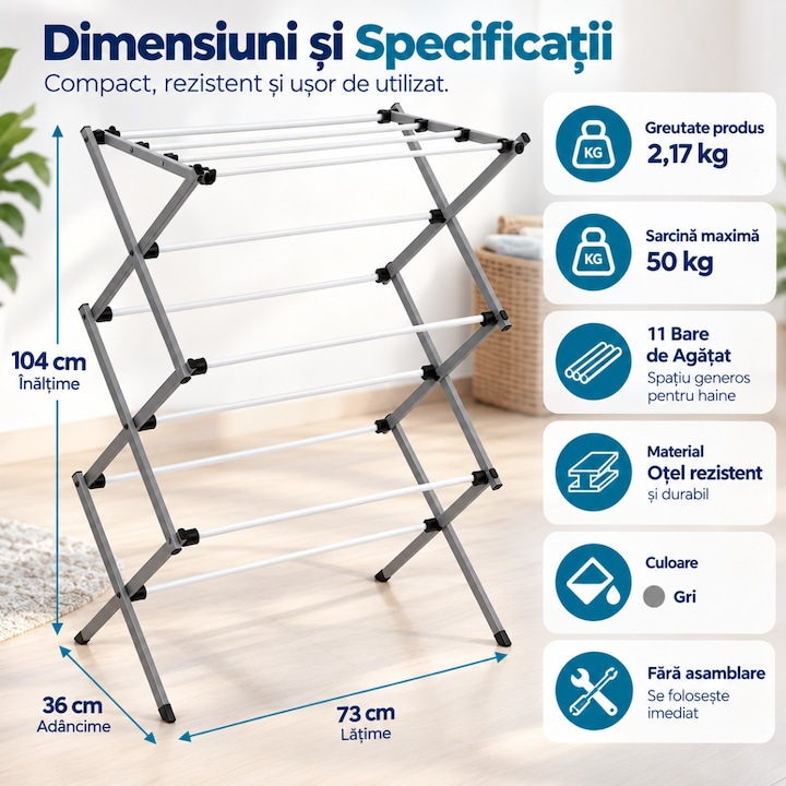Uscator De Rufe Vertical KD Home® DryFlex Tower