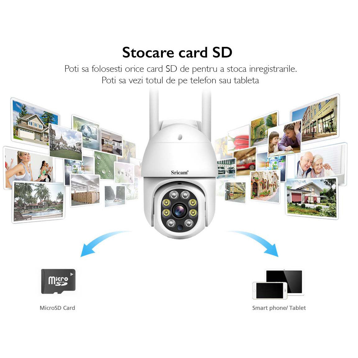 Camera de supraveghere WIFI Sricam SP028 interior/exterior