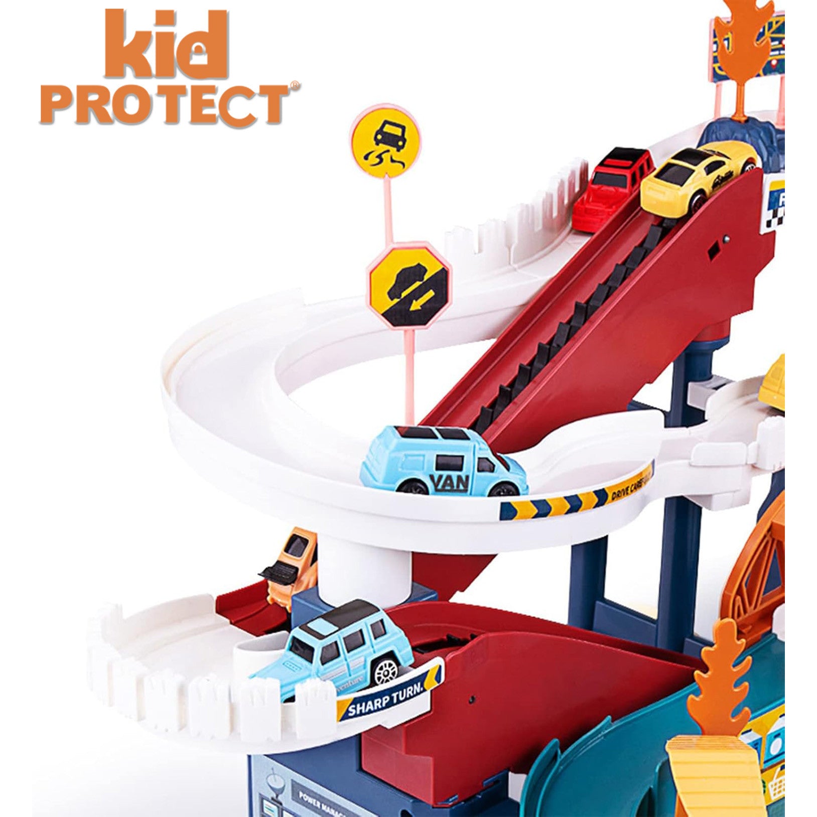 Set Jucarie Interactiva Circuit Cu Masinute KidProtect Jurassic Speedway