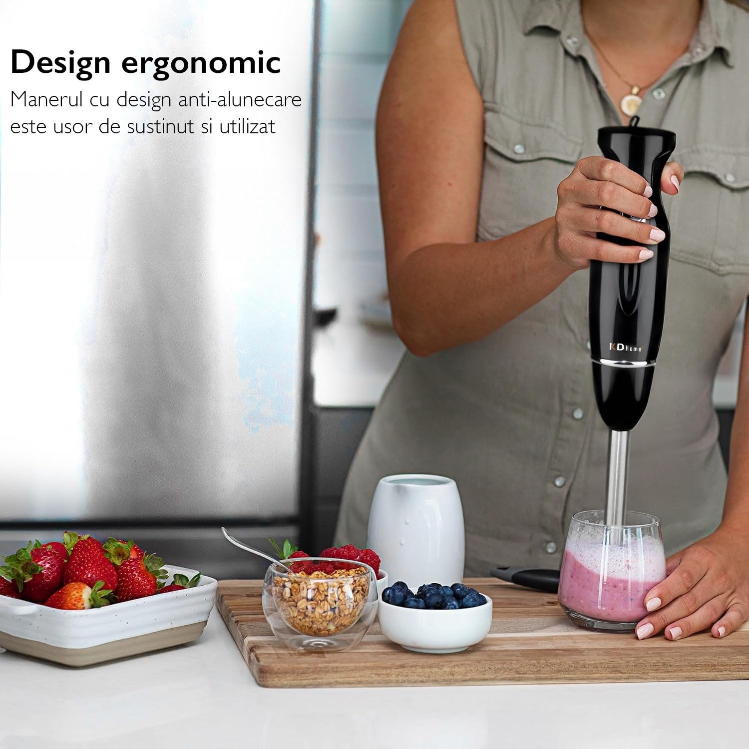 Mixer Vertical tip Blender KD Home® VertiBlend, Negru