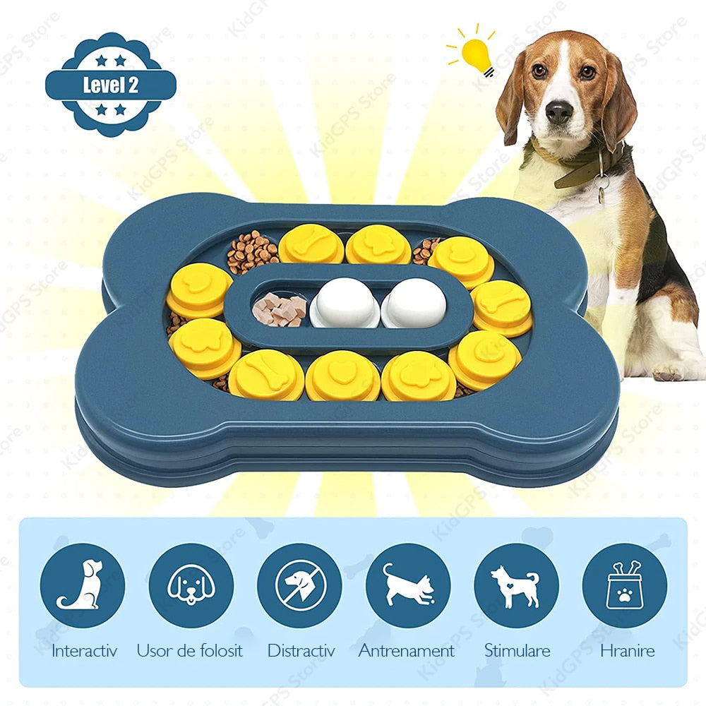 Castron hranire lenta caini si pisici cu puzzle Grunluft HappyPET DT-BY-01