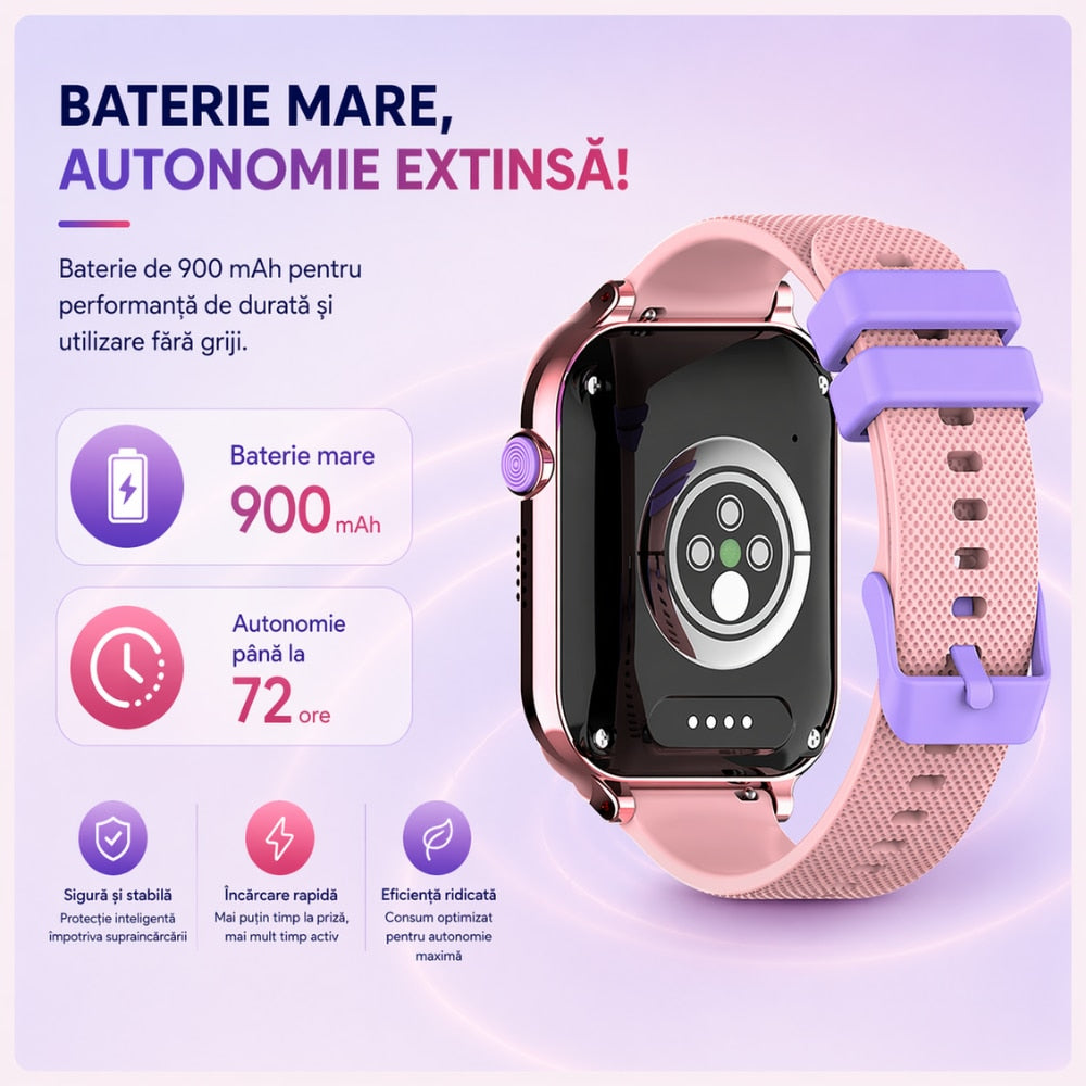 Ceas Smartwatch Copii Si Telefon Techone KT38, Roz