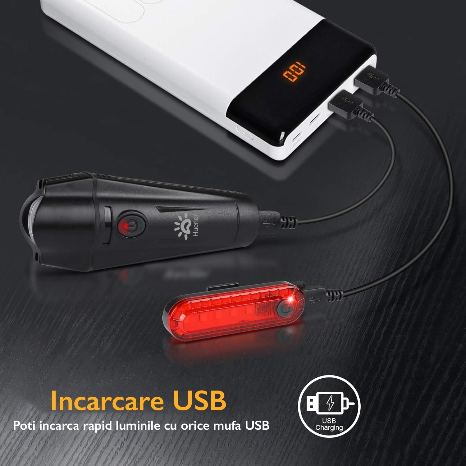 Set Far si Stop Bicicleta Huerler® Lightly