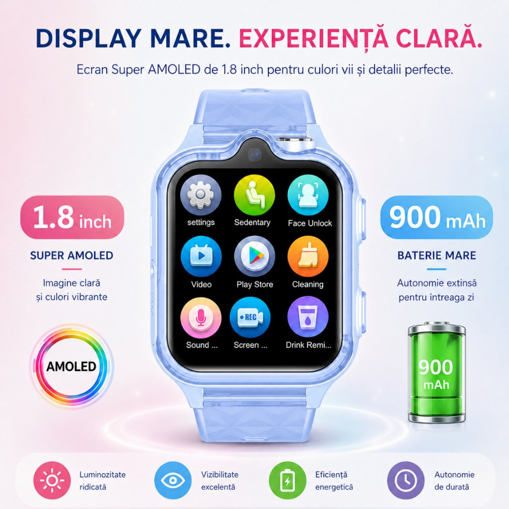 Ceas Smartwatch Copii Si Telefon Techone KT42, Blue