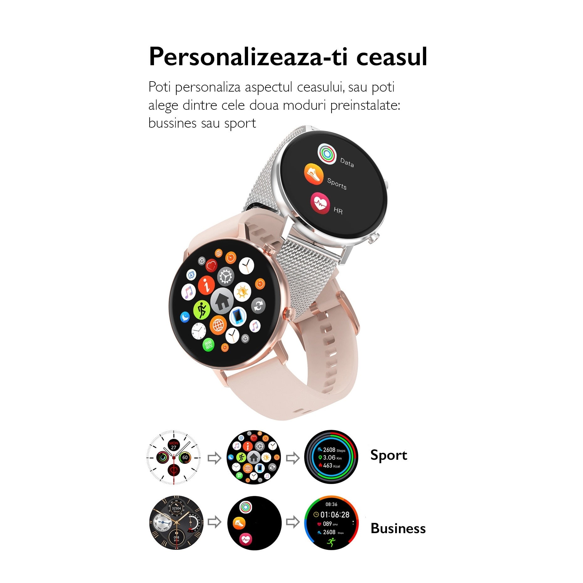 Ceas smartwatch TechONE™ DT96, Auriu