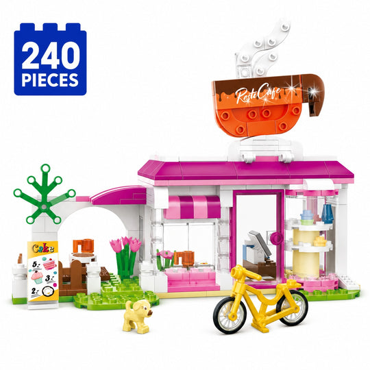 Set de Constructie cu Piese Tip Blocuri Constructie 240 Piese MiniBric RestoCafe 4573