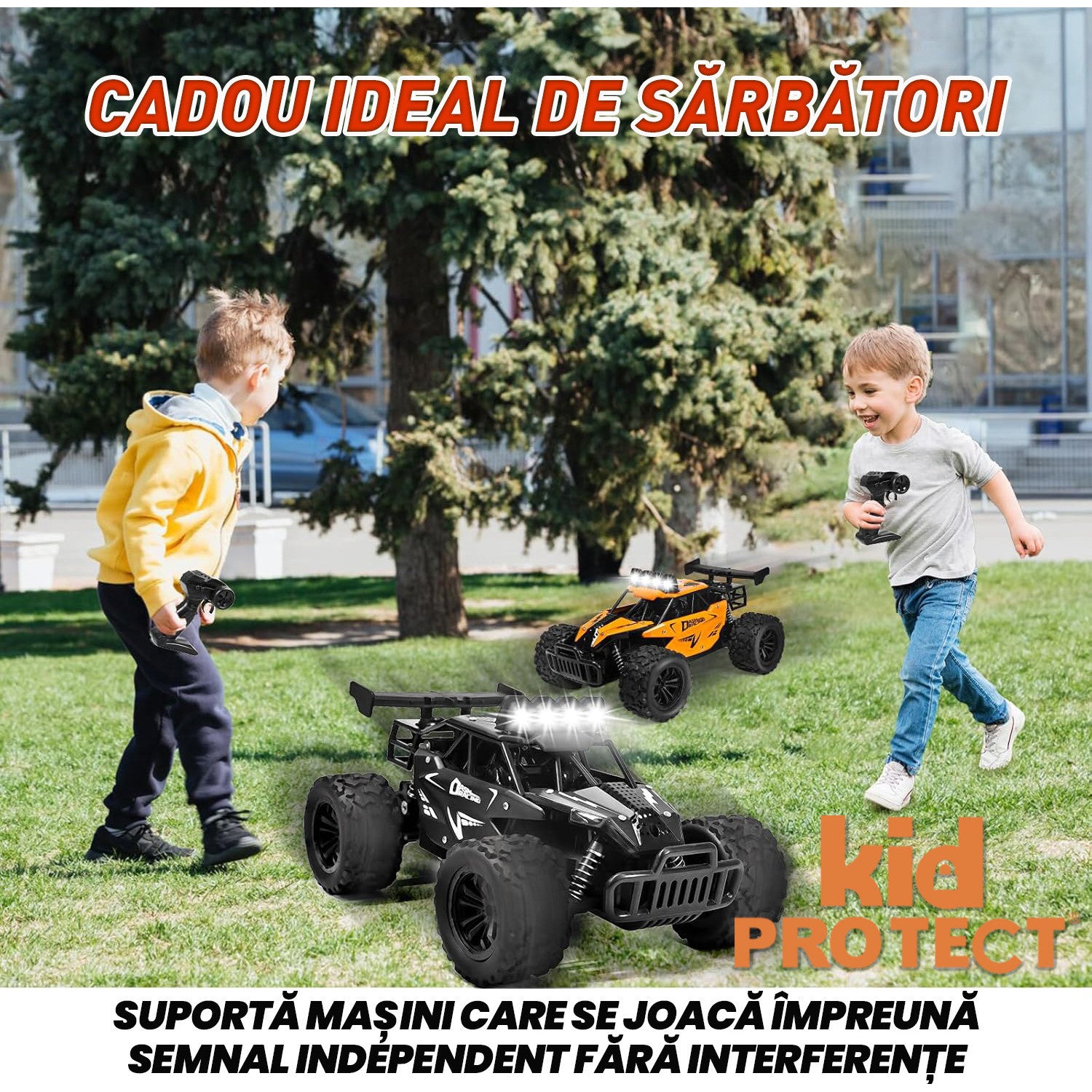Masinuta cu Telecomanda 2-1 Kidprotect RockCrusher Buggy RC