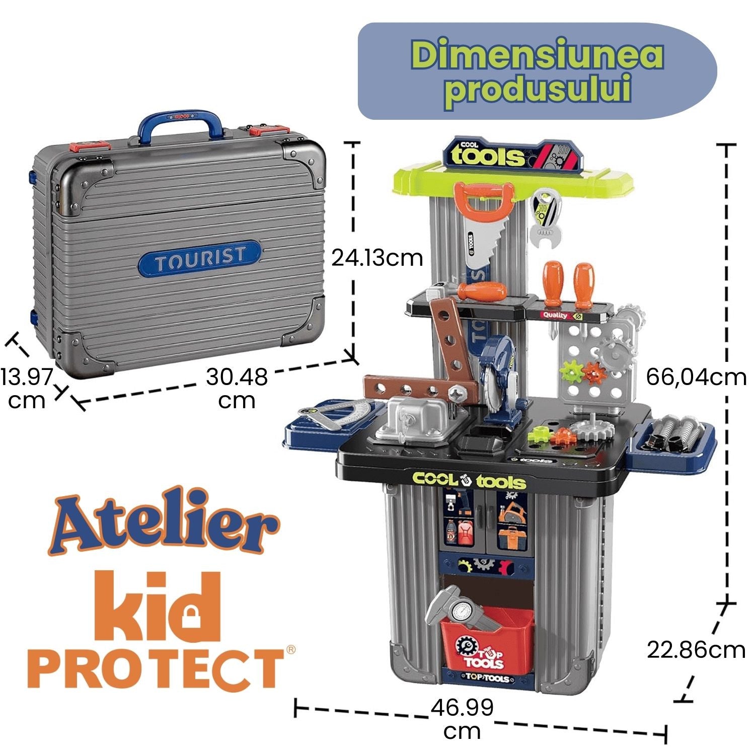Banc de Lucru Copii 3 in 1 Kidprotect MiniBuilder Duo Case