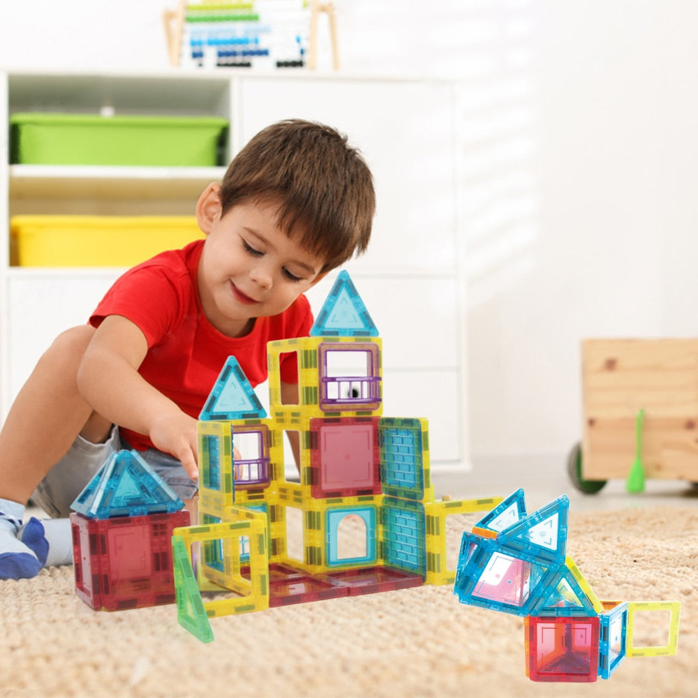 Set Constructie Blocuri Magnetice Copii KidProtect® Mag Hero Big 45 buc