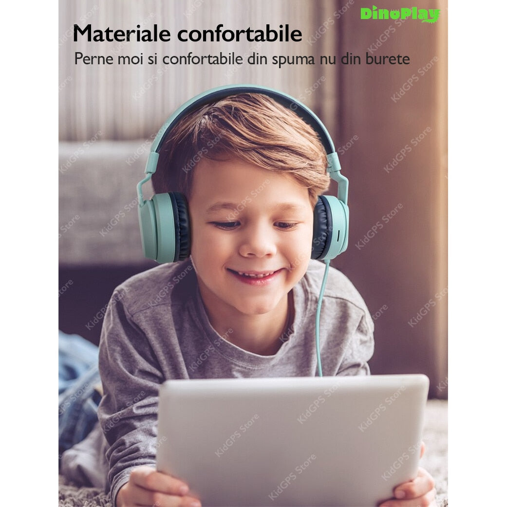Casti audio wireless copii DinoPlay DP10 Pro, Roz