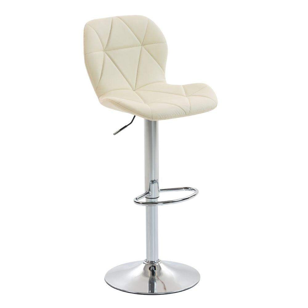 Scaun de Bar Inalt Cu Spatar KD Home Velvet Rise 360, Crem