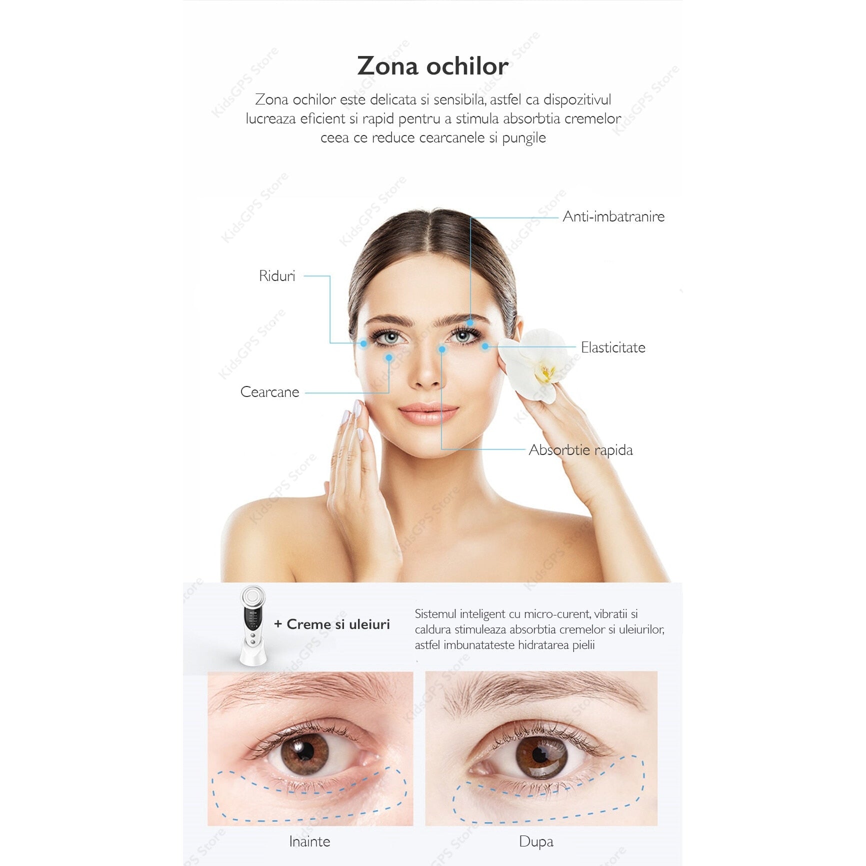 Aparat profesional pentru tratament facial si intinerirea pielii 7 in 1 Horigen®