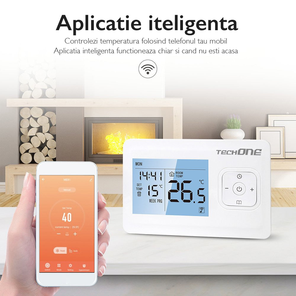 Termostat Ambient Centrala Termica WIFI Techone® AC8048s