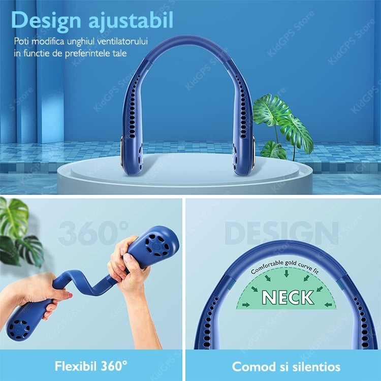 Mini ventilator portabil pentru gat, KD Home® F60