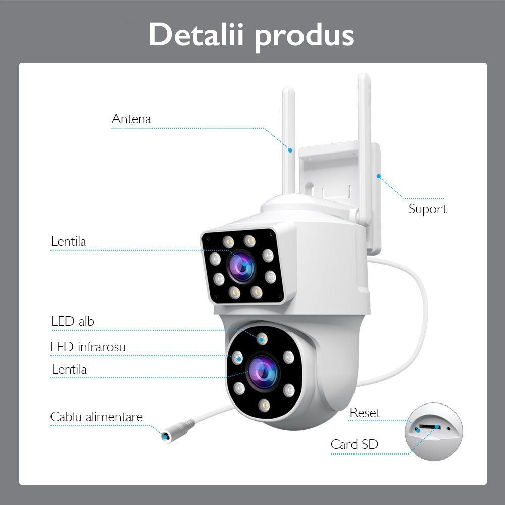 Camera De Supraveghere Video CCTV Dubla WIFI SriHome® SH063 PRO