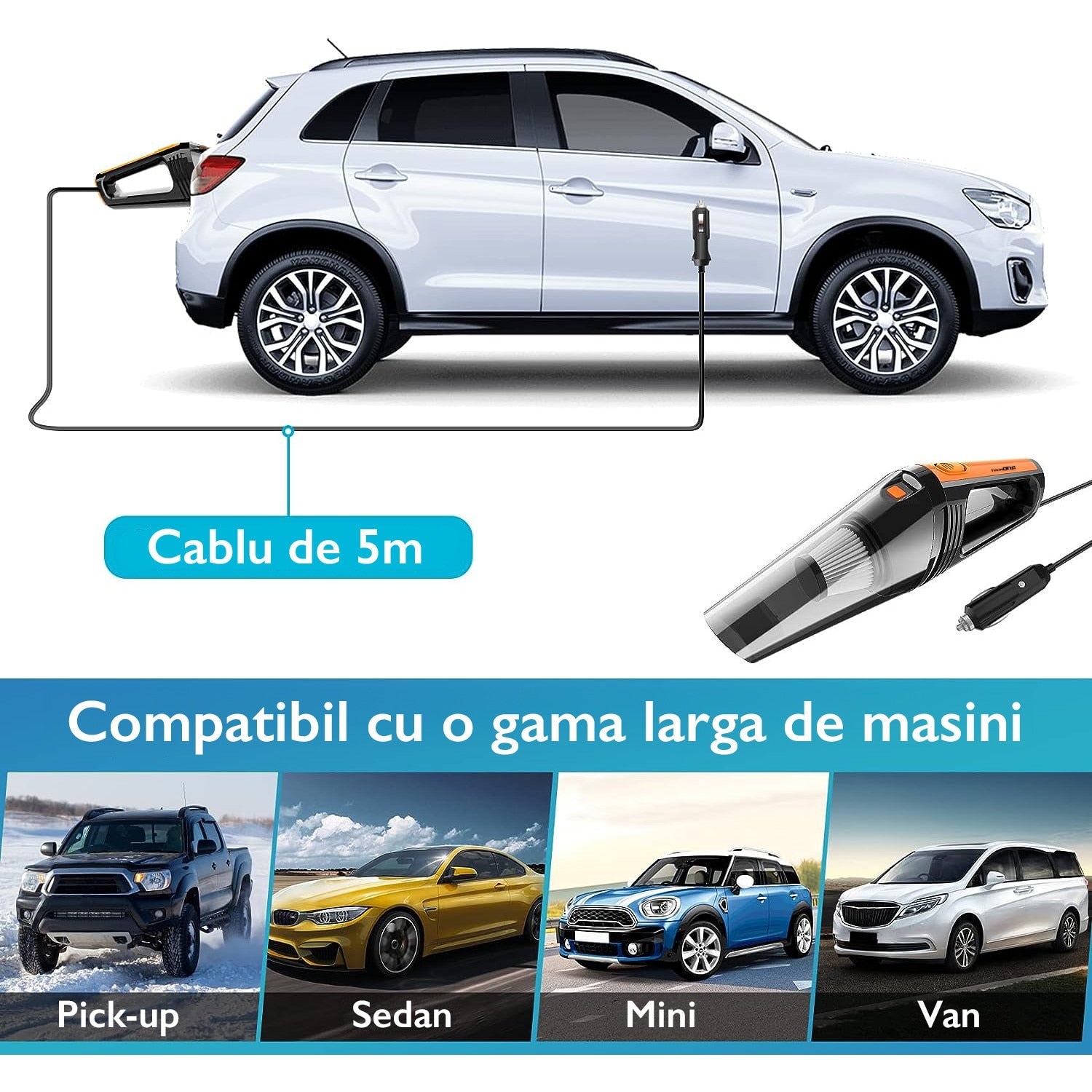 Aspirator Auto Portabil Techone® Vaccu Pro