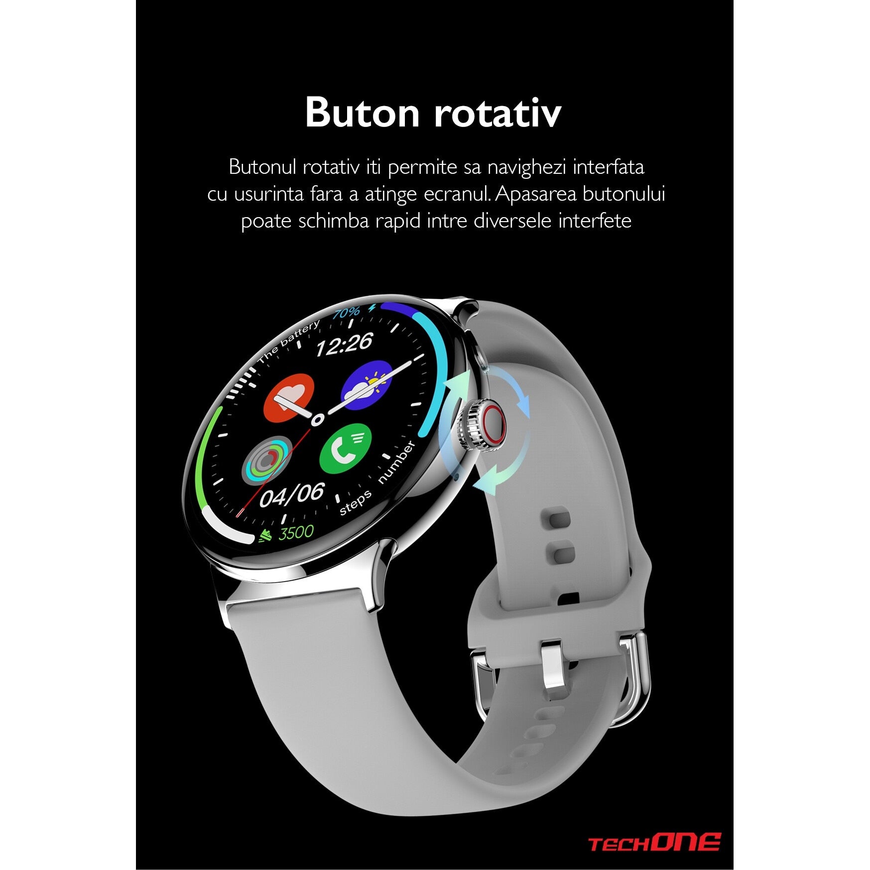 Ceas Smartwatch Femei TechONE® NeoWrist Pro Gold