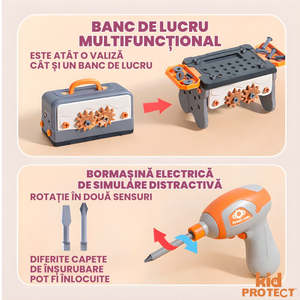 Trusa de Scule Copii de Construit Kidprotect Pro Construct