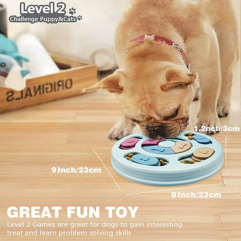 Castron hranire lenta caini si pisici cu puzzle Grunluft HappyPET DT-BY-04