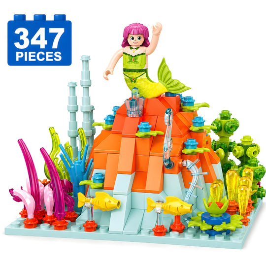 Set de Constructie cu Piese Tip Blocuri Constructie 347 Piese MiniBric Secret Coral Hill