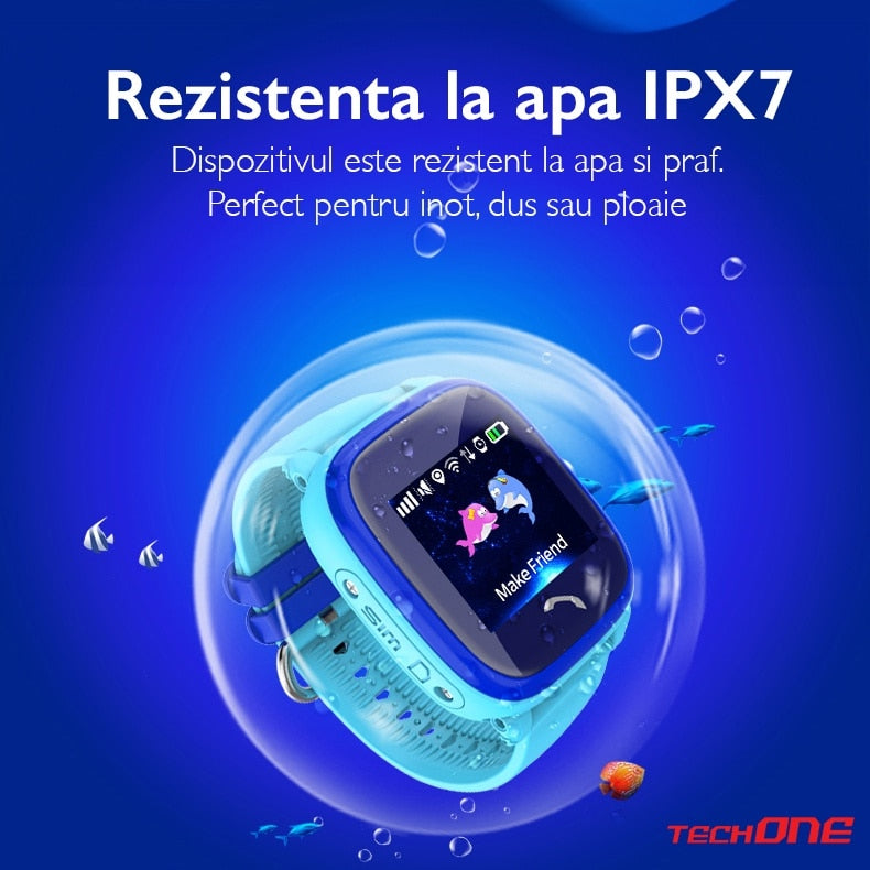 Ceas Smartwatch GPS Copii Cu Localizare Si Telefon Techone® WonderWatch, Roz