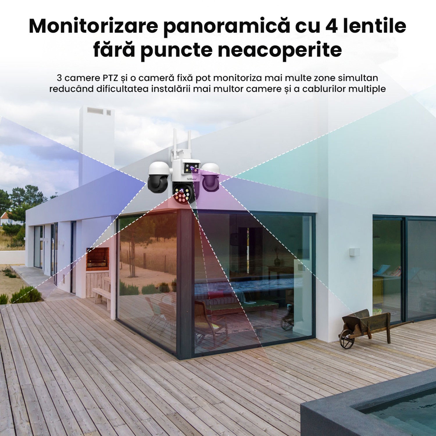 Camera Cvadrupla De Supraveghere Video WIFI CCTV SriHome™ SH069 Plus