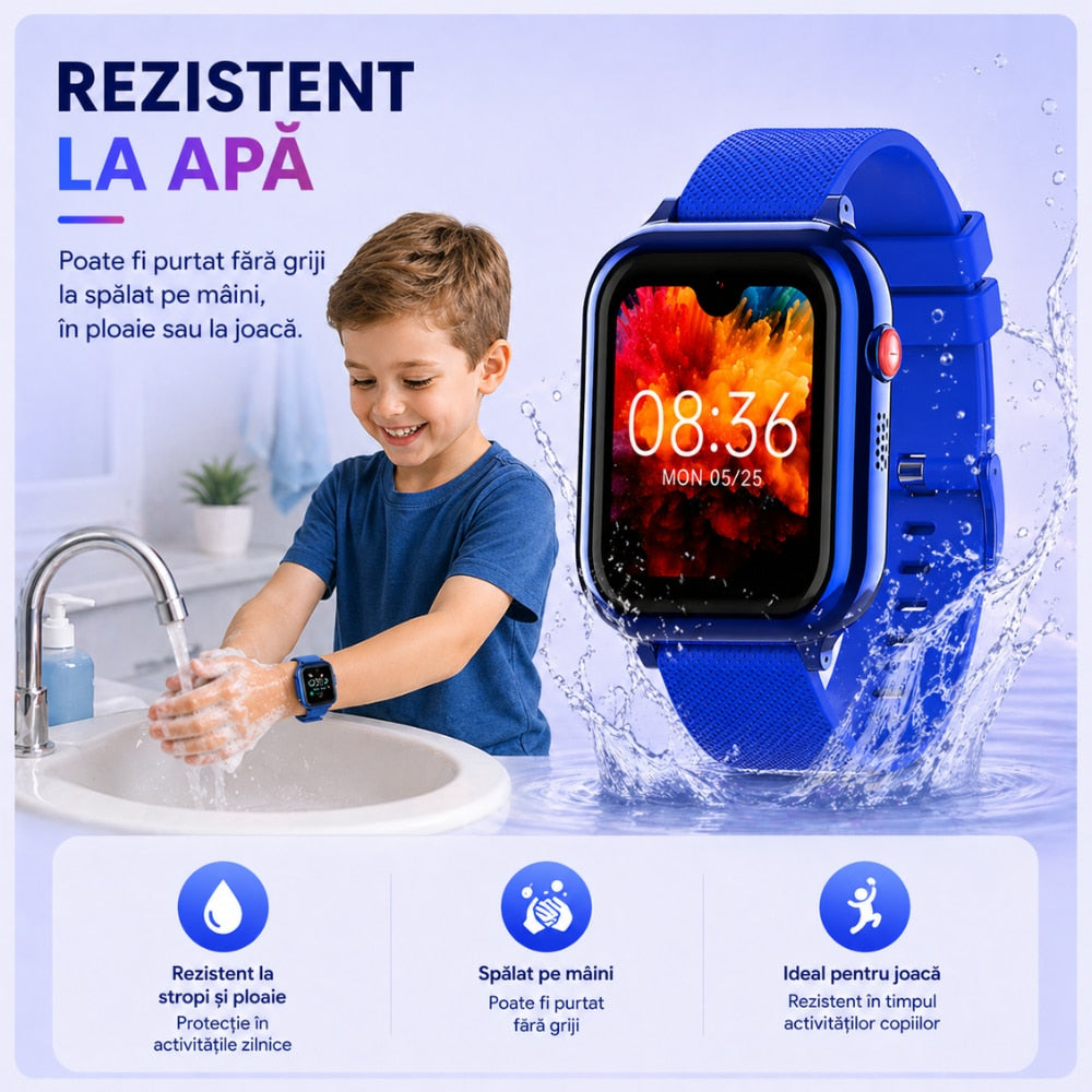 Ceas Smartwatch Copii Si Telefon Techone KT38, Albastru