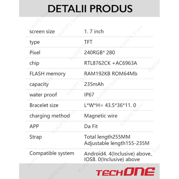 Ceas smartwatch femei TechONE Y22, Auriu