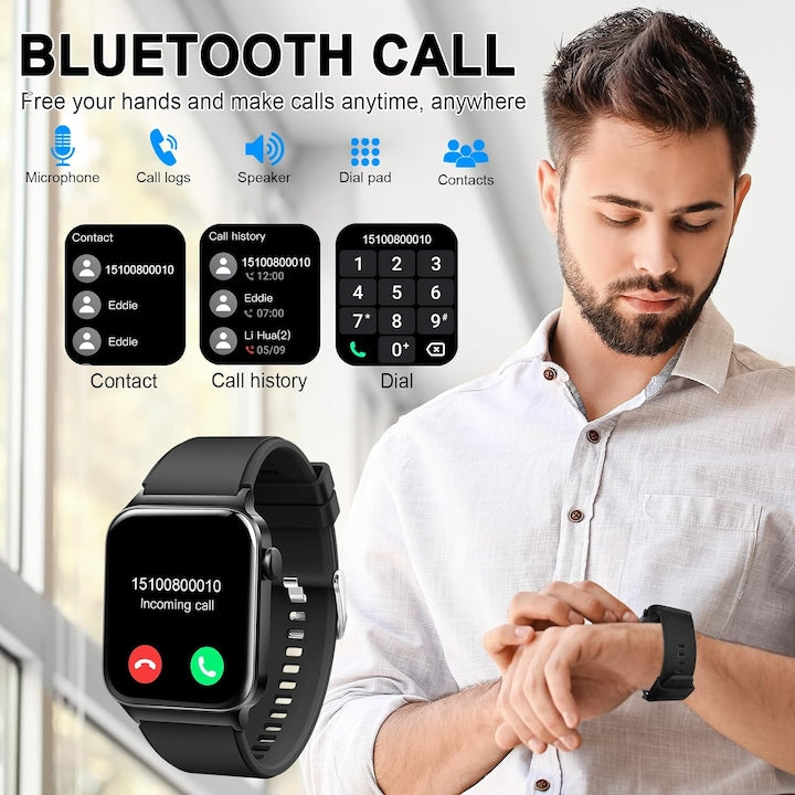 Ceas Smartwatch Barbati TechONE® Zen Wrist,  Negru