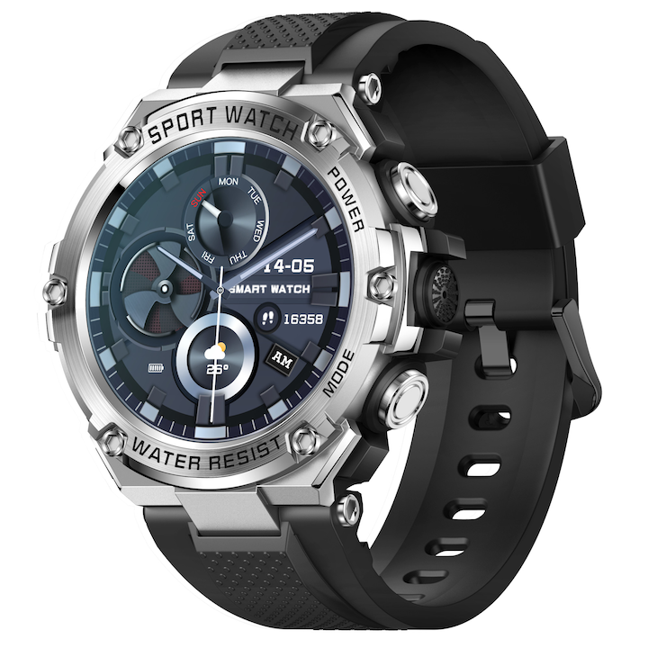 Ceas Smartwatch Barbati Techone® T88 Genesis, Argintiu