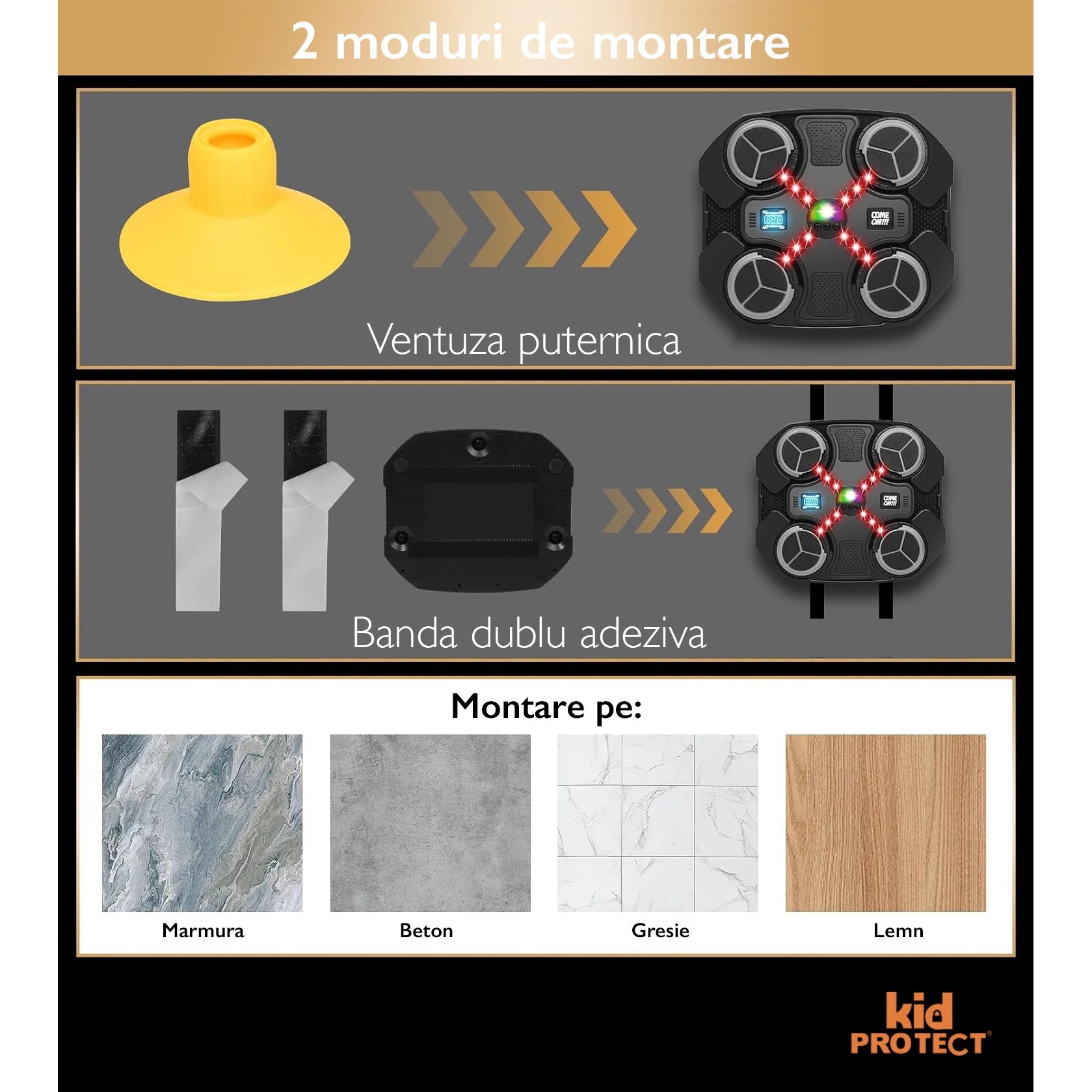 Tinta Lovituri Box Jucarie Pentru Copii Kidprotect® Strike Zone, Negru