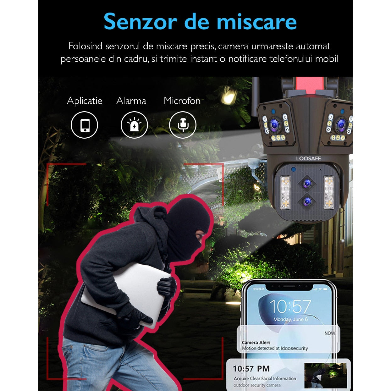 Camera de Supraveghere Cvadrupla WIFI Loosafe® P160 Pro+