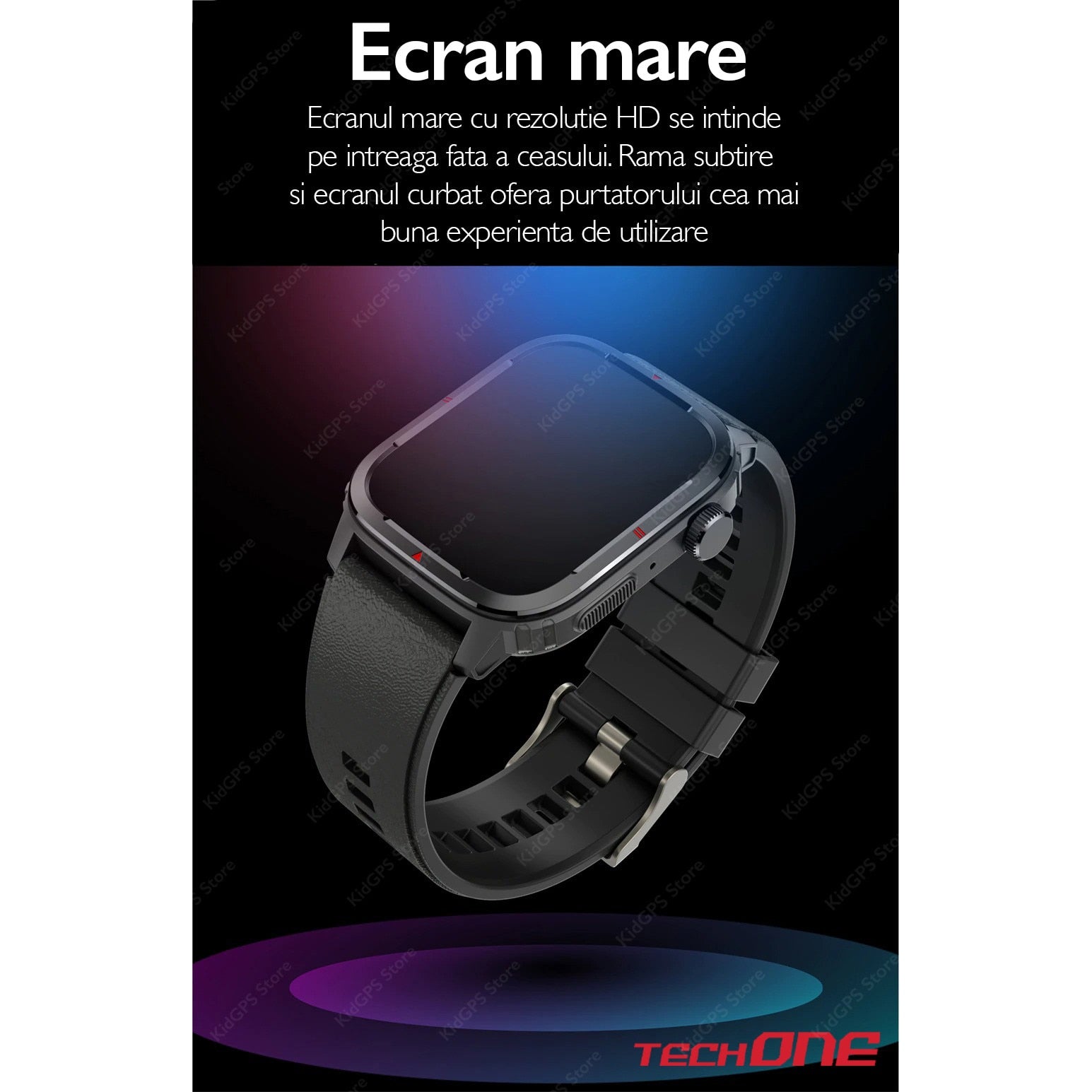 Ceas smartwatch barbati TechONE Q25 GT Runner, Argintiu