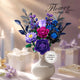 Set de Constructie cu Piese Tip Blocuri Constructie MiniBric Purple Rose