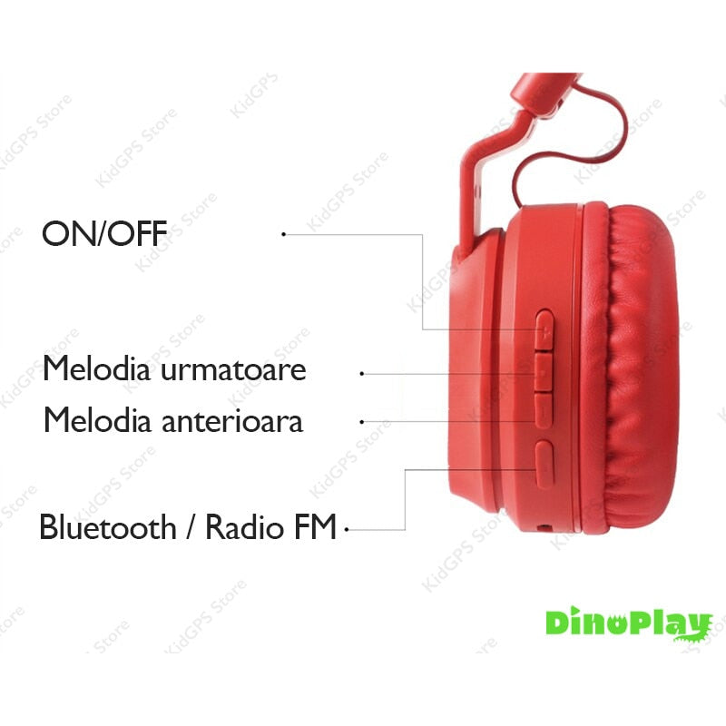 Casti audio wireless copii DinoPlay DP10 Pro, Roz