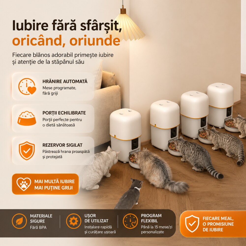 Dozator Mancare Automat Grunluft F05 WiFi