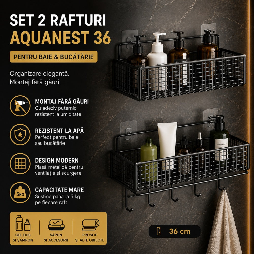 Raft de Dus, Baie si Bucatarie Set 2 Bucati Topaqua AquaNest 36