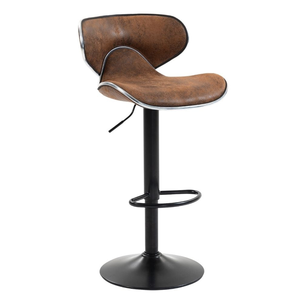 Scaun de Bar Inalt Cu Spatar KD Home® Sky Vintage, Maro