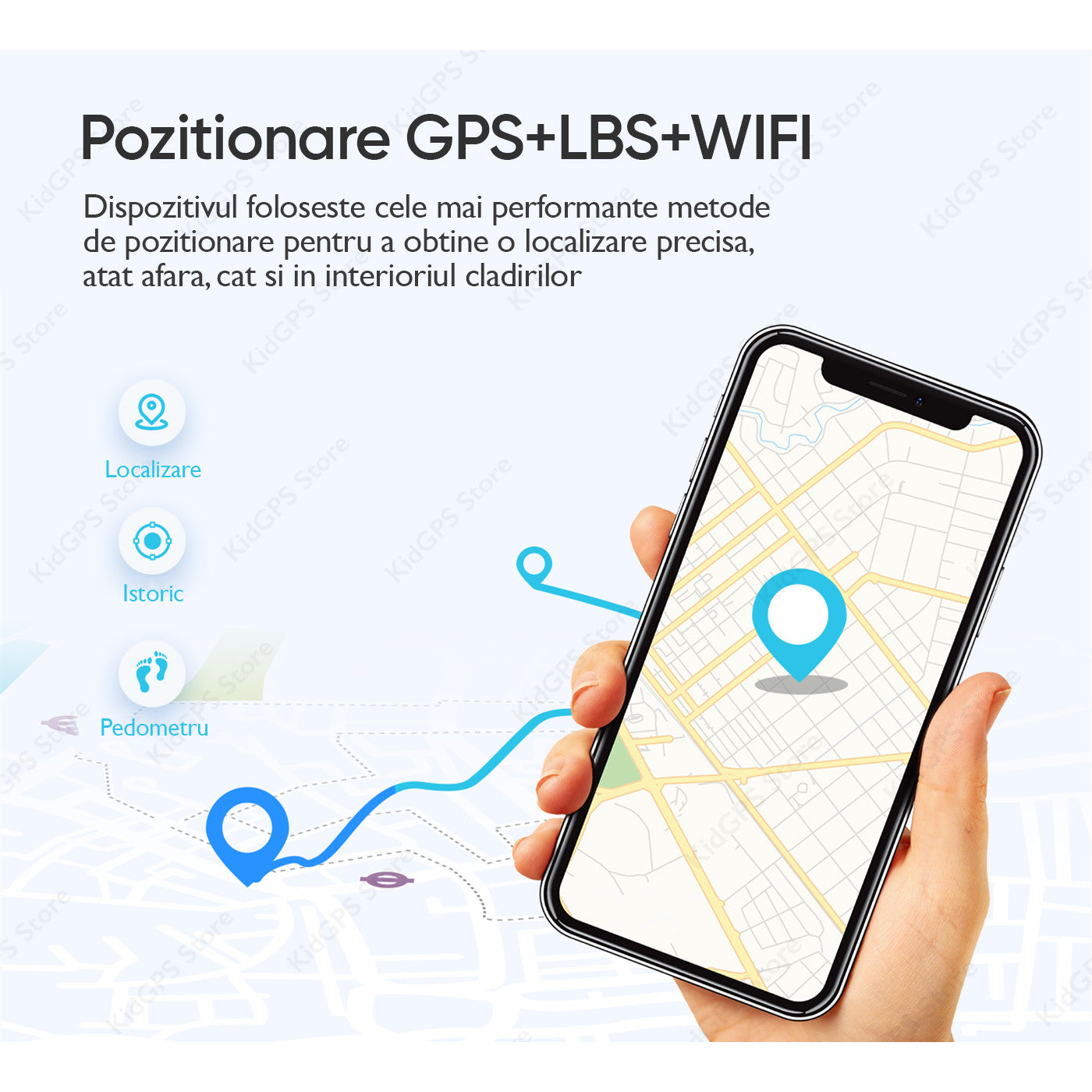 Ceas smartwatch copii GPS TechONE TD26, Roz