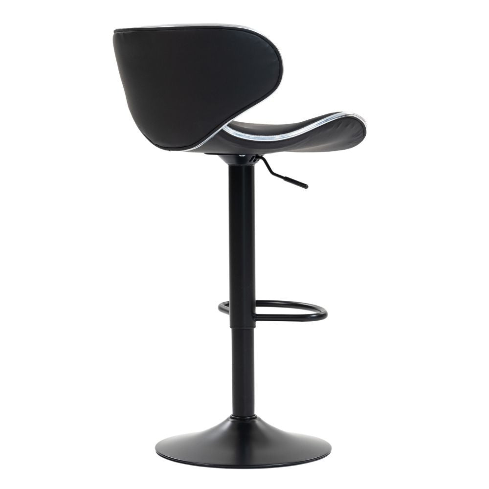 Set 2 x Scaun de Bar Inalt Cu Spatar KD Home Sky Vintage, Negru