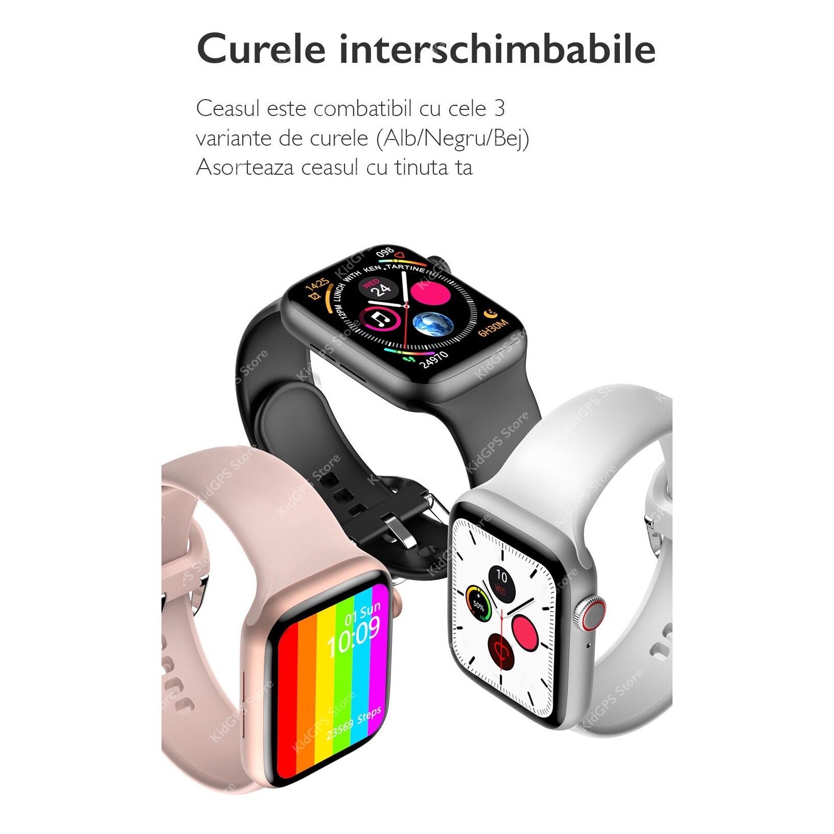 Ceas smartwatch TechONE™ W26 Pro, Negru