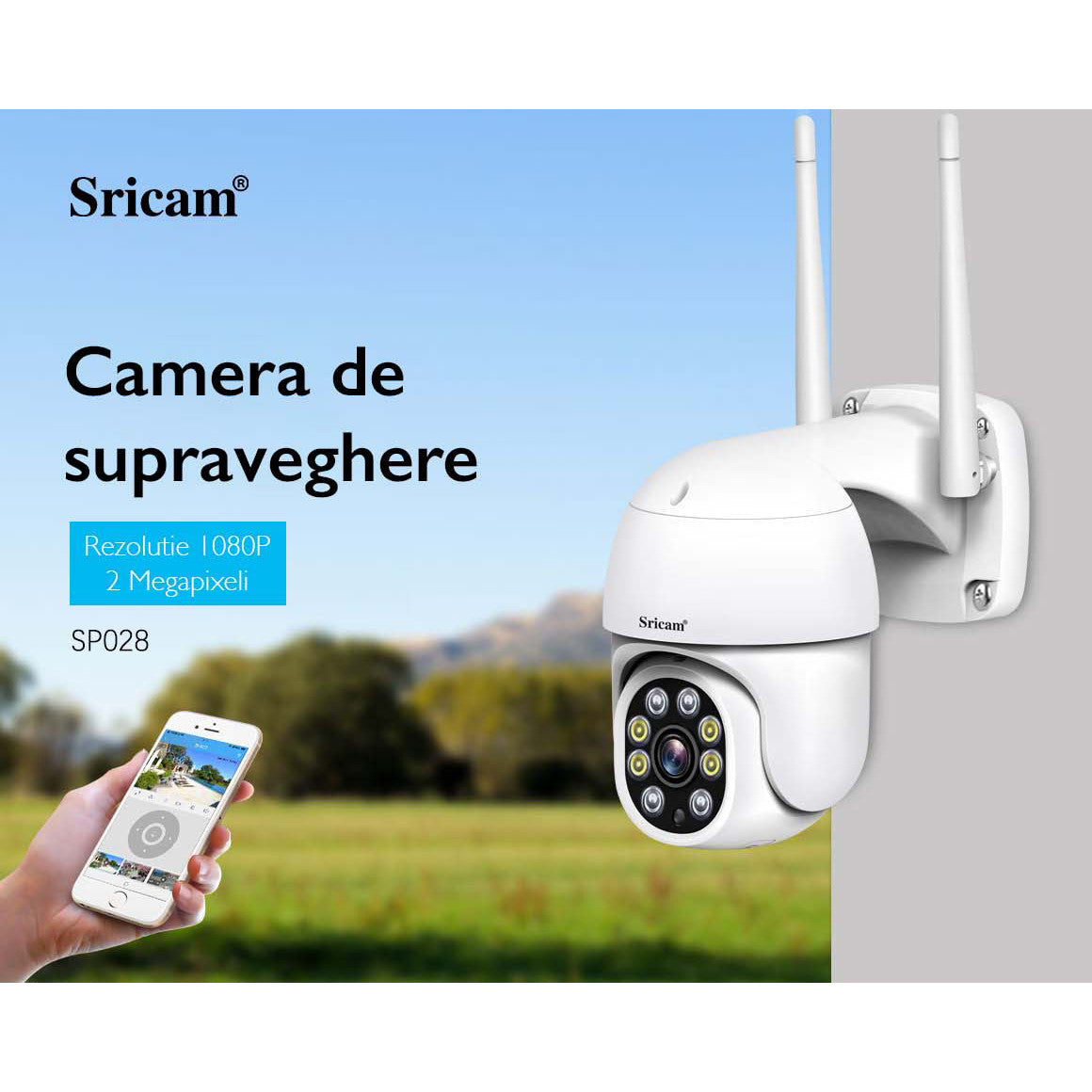 Camera de supraveghere WIFI Sricam SP028 interior/exterior